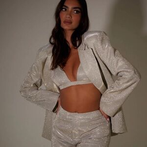 NWT Sla The Label Gold Paloma Blazer - XS